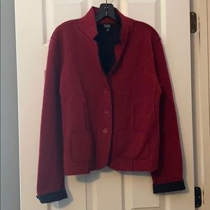 Eileen Fisher Red Soft Crop Blazer